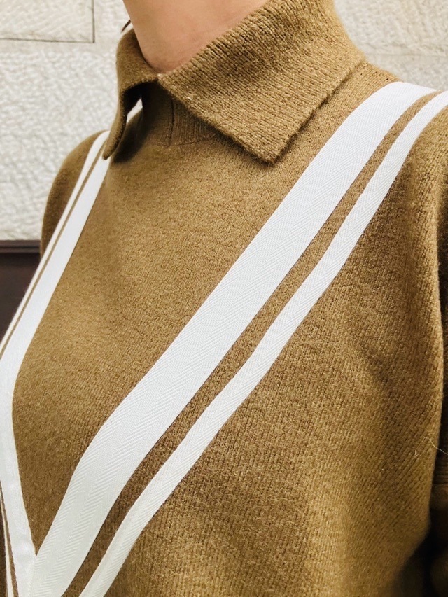 MAISON MAVERICK PRESENTS　 カレッジニットワンピース　MM5085　BEIGE/BLACK  メゾン マヴェリック プレゼンツ