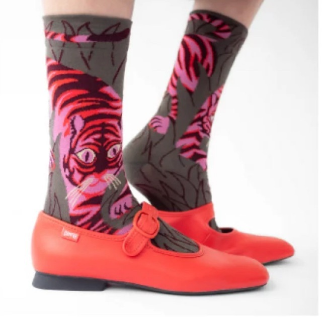 Bonne Maison　ボンヌ メゾン  Le Tigre  SOCKS ソックス　 KHAKI   TG101