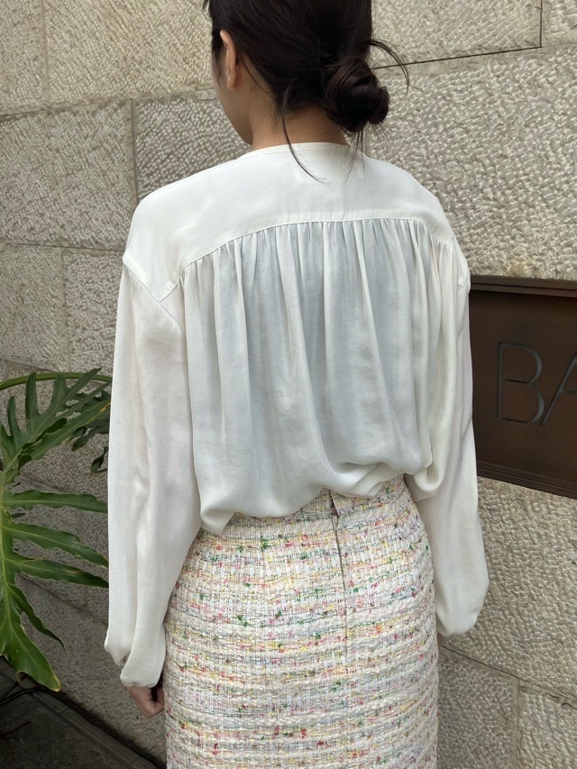 BEATINGHEART ジョウゼットギャザーブラウス BB004M1 OFF WHITE(N0)BLACK(N6)PINK(R4) ビーティングハート