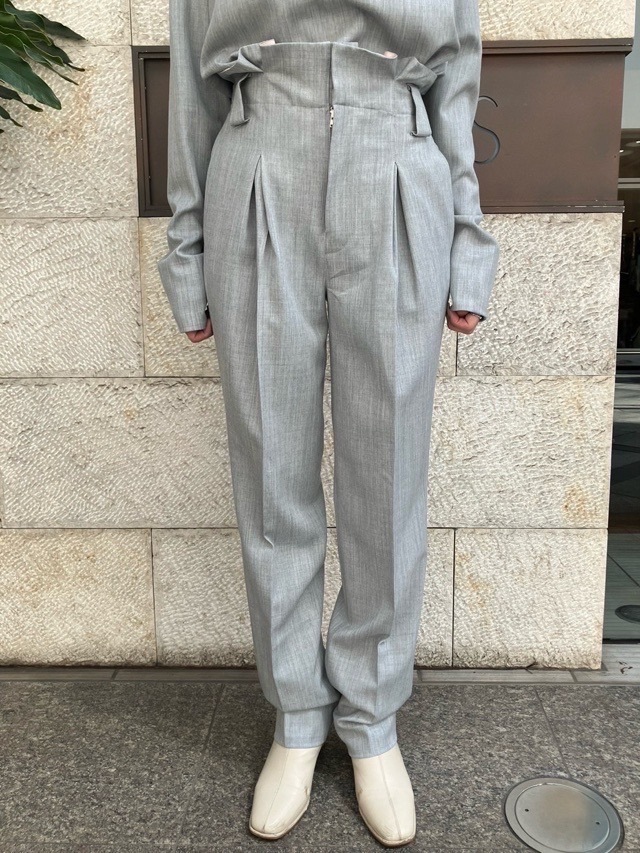 HARIKAE ハリカエ ハイウエストタックパンツ　BLACK/GRAY　H0428　