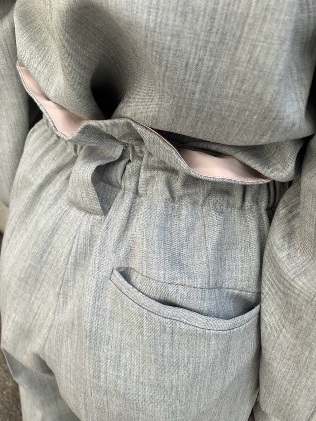 HARIKAE ハリカエ ハイウエストタックパンツ　BLACK/GRAY　H0428　