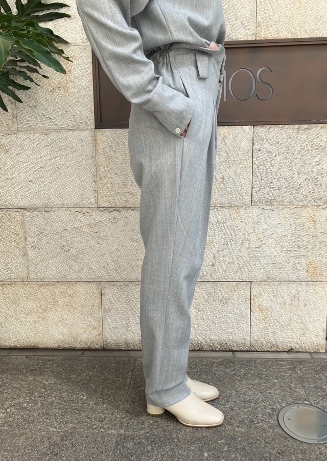 HARIKAE ハリカエ ハイウエストタックパンツ　BLACK/GRAY　H0428　