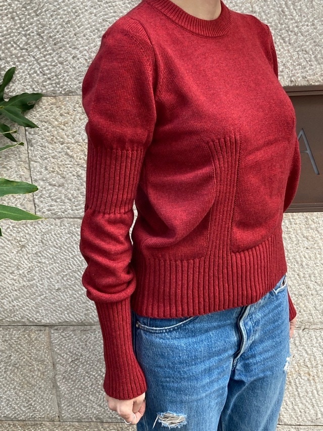 AKANE UTSUNOMIYA アカネ ウツノミヤ コットンカシミアニット AKES-005 RED/GREY