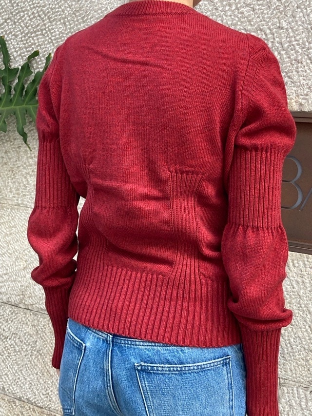AKANE UTSUNOMIYA アカネ ウツノミヤ コットンカシミアニット AKES-005 RED/GREY