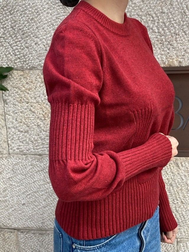 AKANE UTSUNOMIYA アカネ ウツノミヤ コットンカシミアニット AKES-005 RED/GREY