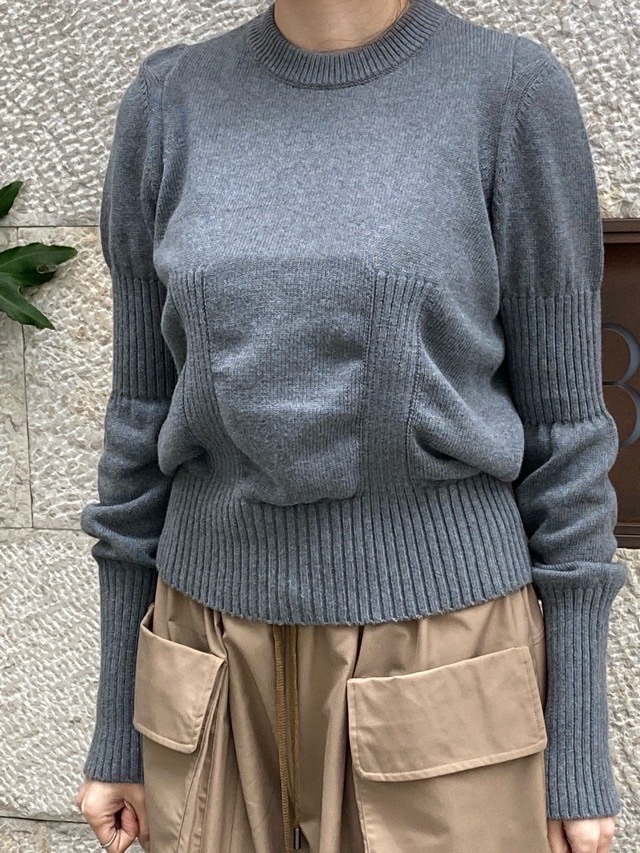 AKANE UTSUNOMIYA アカネ ウツノミヤ コットンカシミアニット AKES-005 RED/GREY