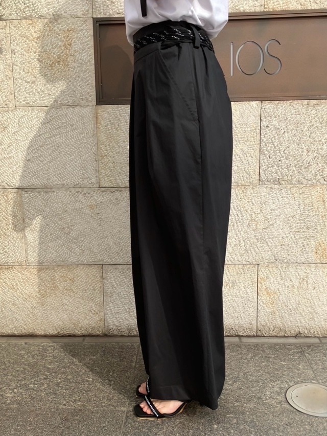 Harikae  H0448 ループベルト付きワイドパンツ　ハリカエ　BLUE/BLACK