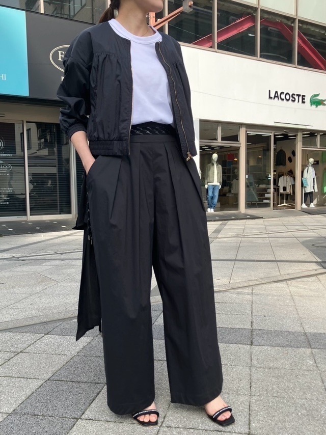 Harikae  H0448 ループベルト付きワイドパンツ　ハリカエ　BLUE/BLACK