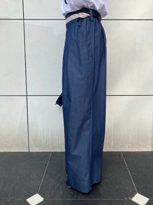 Harikae  H0448 ループベルト付きワイドパンツ　ハリカエ　BLUE/BLACK