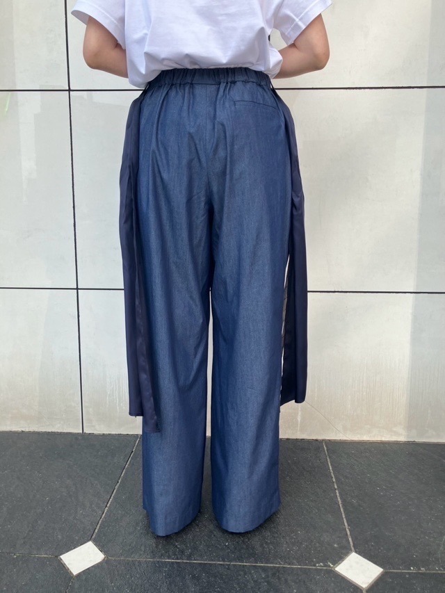 Harikae  H0448 ループベルト付きワイドパンツ　ハリカエ　BLUE/BLACK