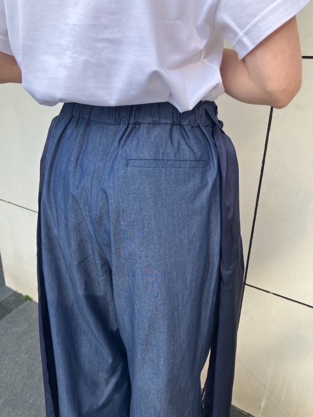 Harikae  H0448 ループベルト付きワイドパンツ　ハリカエ　BLUE/BLACK