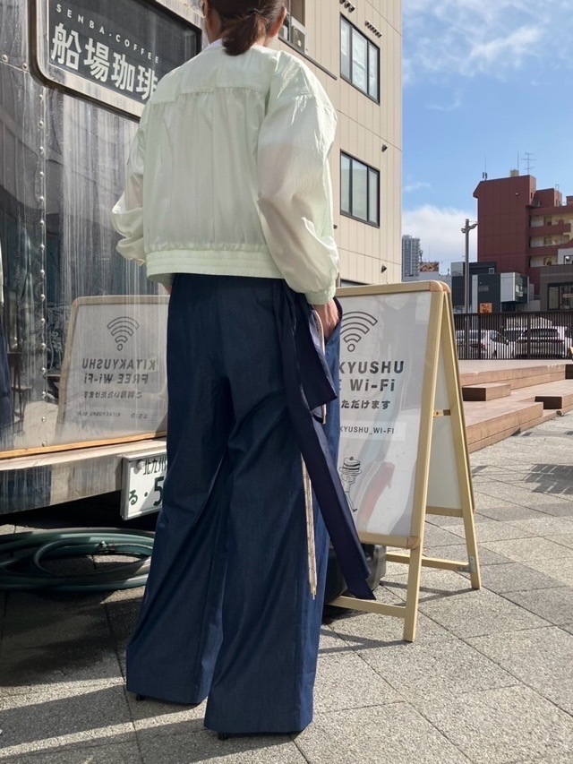 Harikae  H0448 ループベルト付きワイドパンツ　ハリカエ　BLUE/BLACK