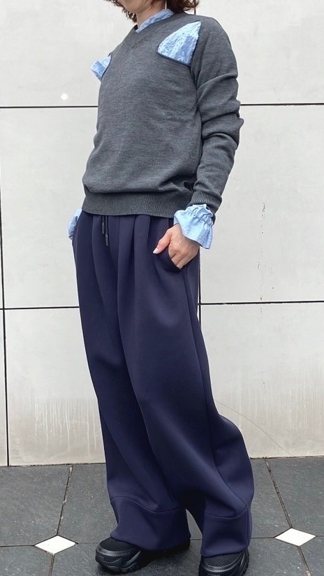 AKANE UTSUNOMIYA アカネ ウツノミヤ カッティング ウール ニット プルオーバー WAO-FK03-1002 CHARCOAL GRAY