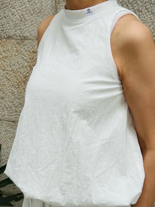 MAISON MAVERICK PRESENTS　バルーン ノースリーブ 後ろリボン トップス　MM5035　WHITE/BLACK/NAVY  メゾン マヴェリック プレゼンツ