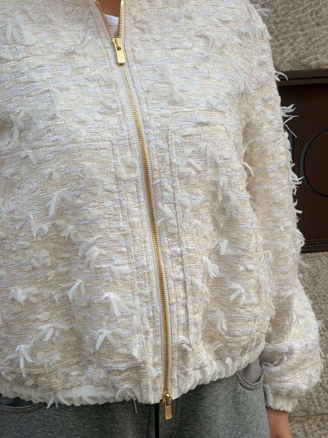 BEATINGHEART リボンヤーンツィ-ドジップアップジャケット BJ010M1 WHITE(M0) ビーティングハート