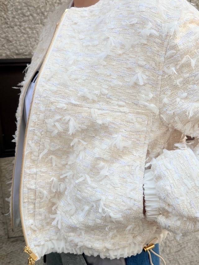 BEATINGHEART リボンヤーンツィ-ドジップアップジャケット BJ010M1 WHITE(M0) ビーティングハート