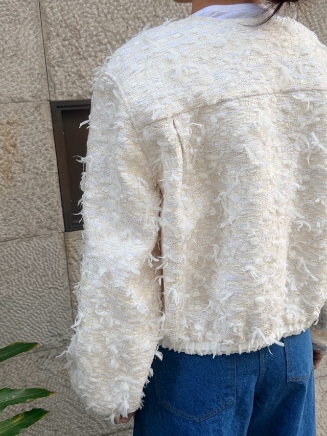 BEATINGHEART リボンヤーンツィ-ドジップアップジャケット BJ010M1 WHITE(M0) ビーティングハート