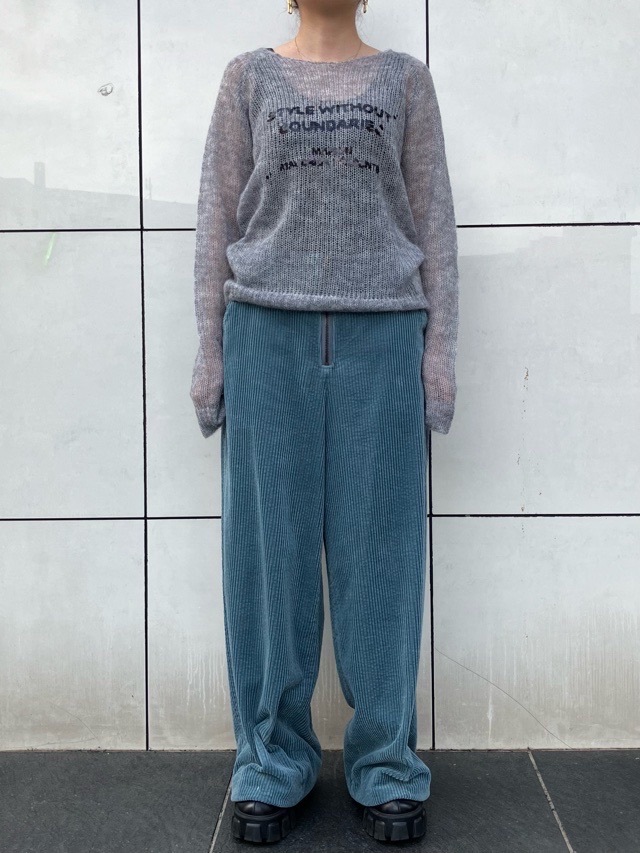 AKANE UTSUNOMIYA アカネ ウツノミヤ コーデュロイ ワイド パンツ WAO-FP37-2004 BLUE