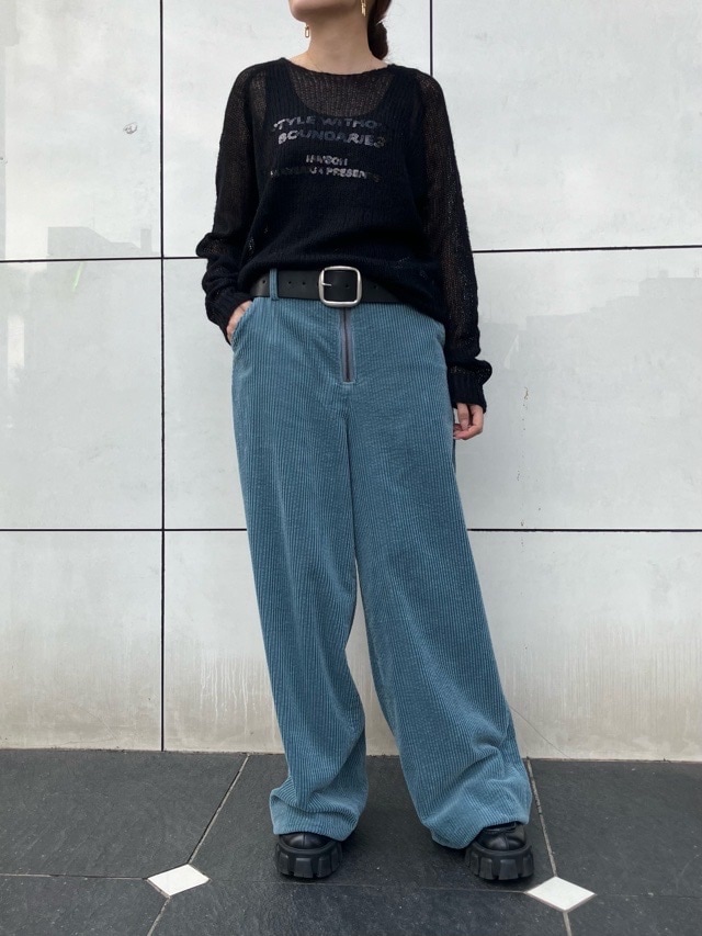 AKANE UTSUNOMIYA アカネ ウツノミヤ コーデュロイ ワイド パンツ WAO-FP37-2004 BLUE