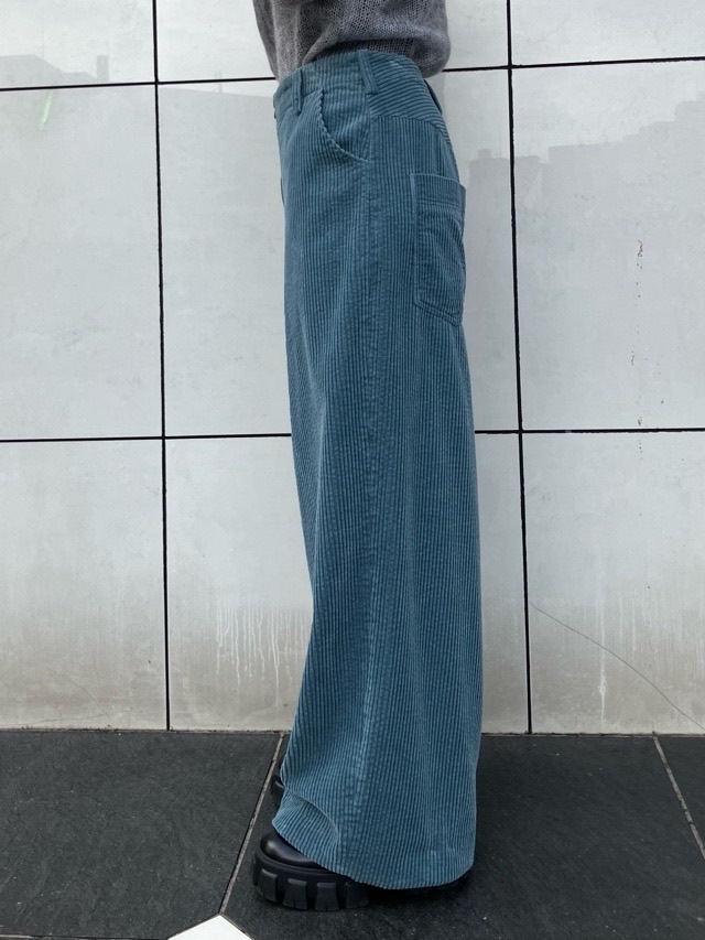 AKANE UTSUNOMIYA アカネ ウツノミヤ コーデュロイ ワイド パンツ WAO-FP37-2004 BLUE