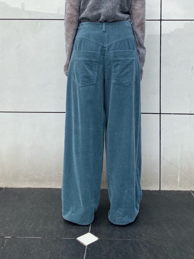 AKANE UTSUNOMIYA アカネ ウツノミヤ コーデュロイ ワイド パンツ WAO-FP37-2004 BLUE