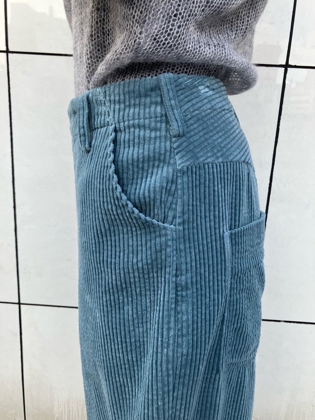 AKANE UTSUNOMIYA アカネ ウツノミヤ コーデュロイ ワイド パンツ WAO-FP37-2004 BLUE
