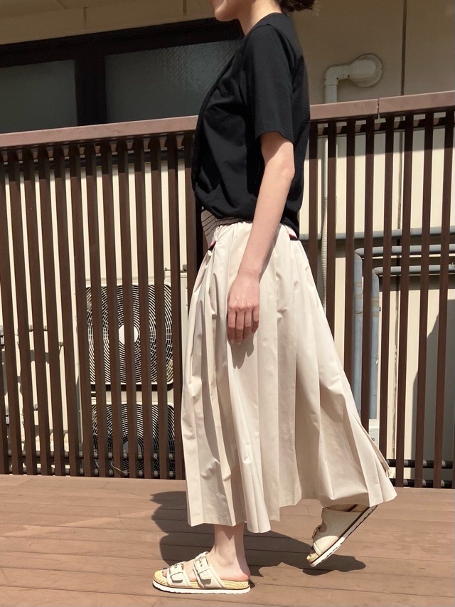 MSGM  ドレープ ディティール コットン ジャージー Tシャツ   3841MDM114   PINK (12) / BLACK (99)  エムエスジーエ