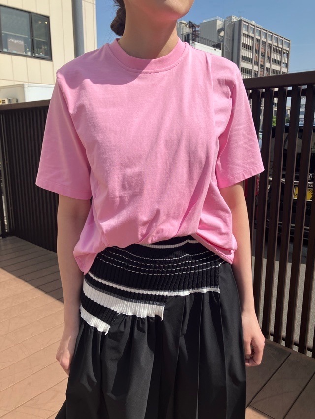 MSGM◆コットンジャージーTシャツ MSGM ドレープ ディティール コットン ジャージー Tシャツ