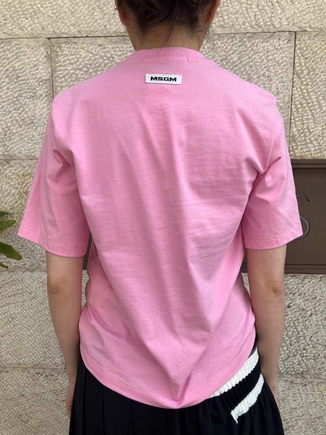 MSGM◆コットンジャージーTシャツ MSGM ドレープ ディティール コットン ジャージー Tシャツ