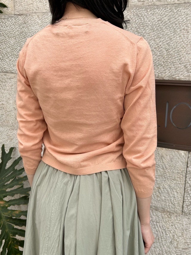 BEATINGHEART  ミニボタン ショート丈 カーディガン　ORANGE/WHITE 　BK202K1 　ビーティングハート