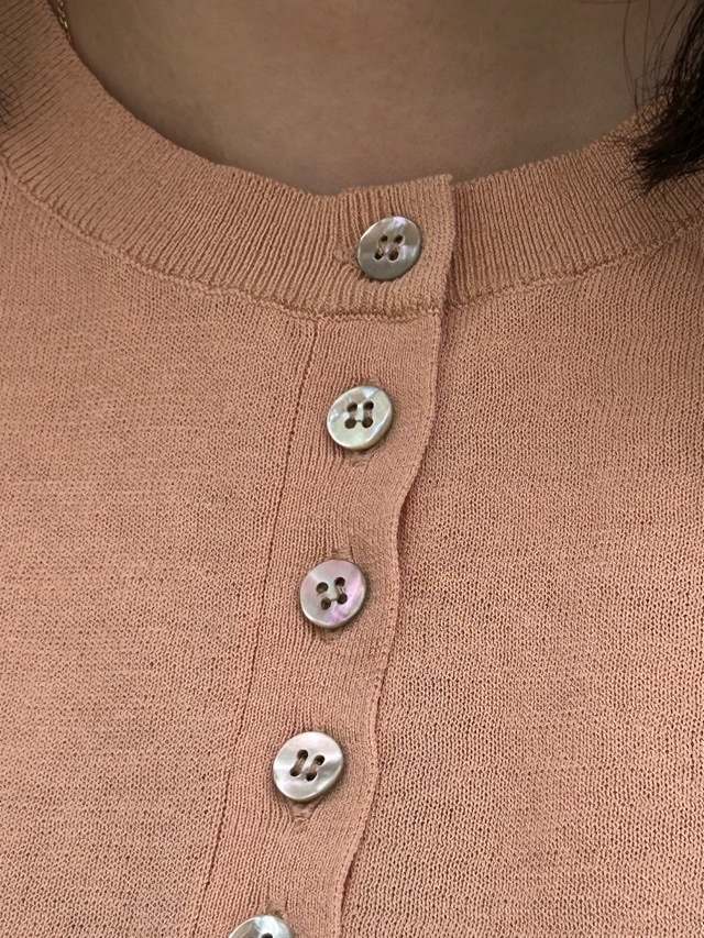 BEATINGHEART  ミニボタン ショート丈 カーディガン　ORANGE/WHITE 　BK202K1 　ビーティングハート