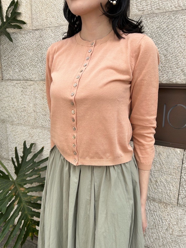 BEATINGHEART  ミニボタン ショート丈 カーディガン　ORANGE/WHITE 　BK202K1 　ビーティングハート