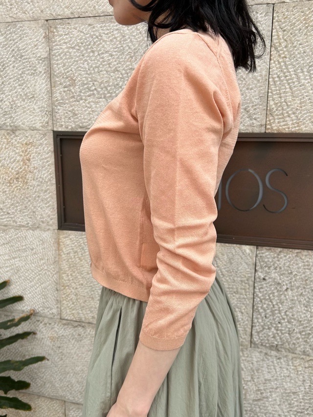 BEATINGHEART  ミニボタン ショート丈 カーディガン　ORANGE/WHITE 　BK202K1 　ビーティングハート