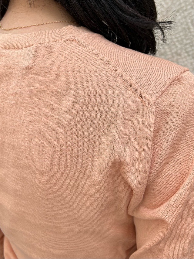 BEATINGHEART  ミニボタン ショート丈 カーディガン　ORANGE/WHITE 　BK202K1 　ビーティングハート