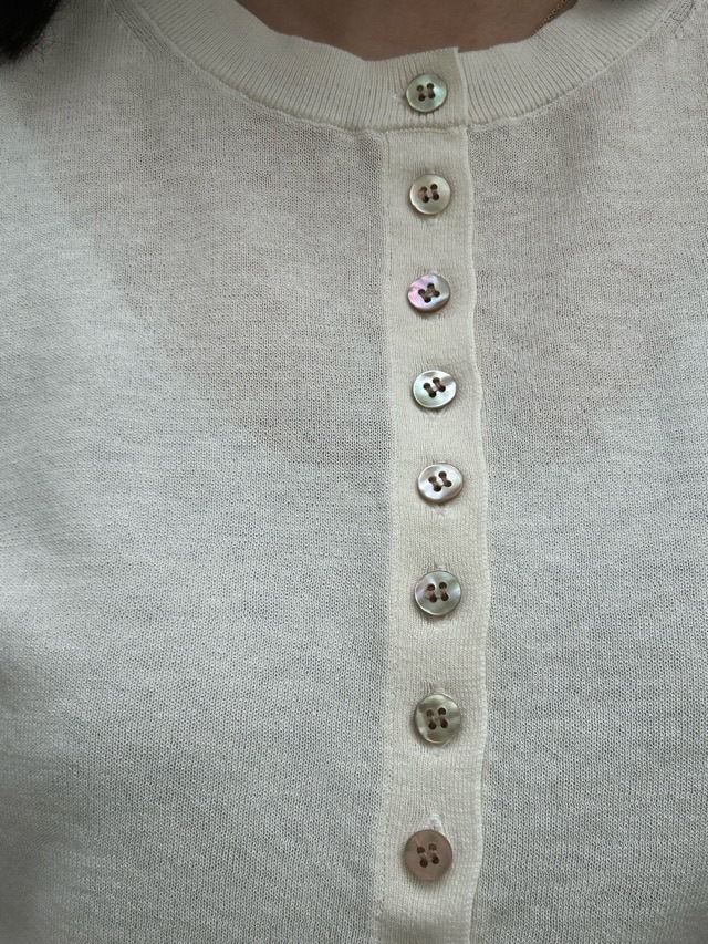 BEATINGHEART  ミニボタン ショート丈 カーディガン　ORANGE/WHITE 　BK202K1 　ビーティングハート