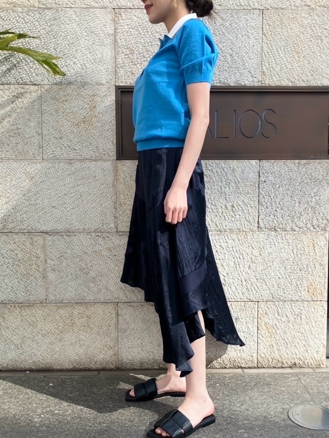 AKANE UTSUNOMIYA アカネ ウツノミヤ  アシンメトリースカート SAO-FSK36-2003 NAVY/GREEN