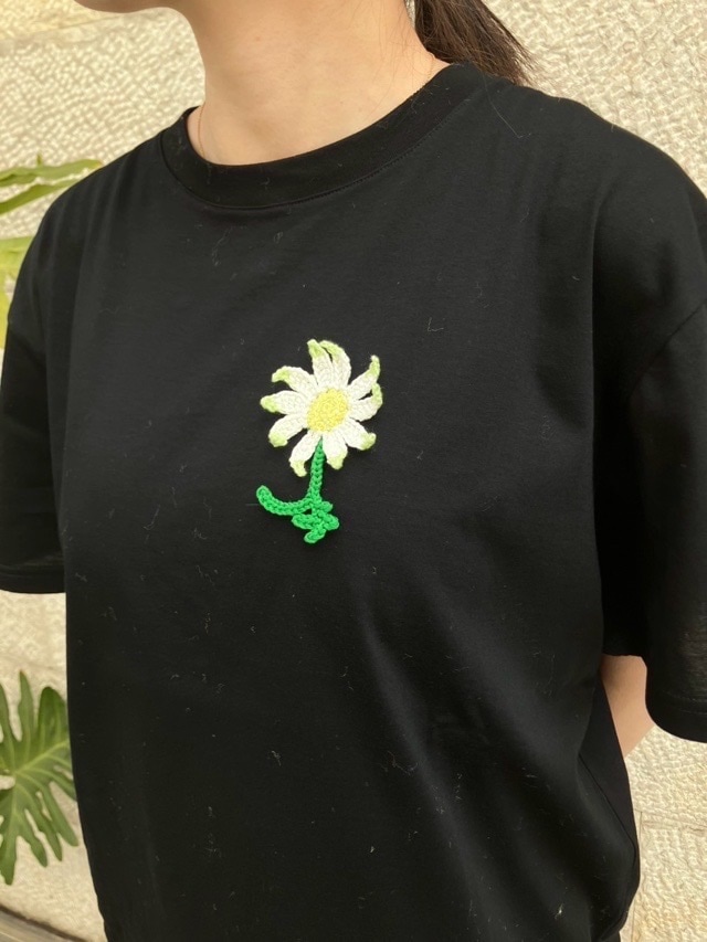 AKANE UTSUNOMIYA アカネ ウツノミヤ 花モチーフTシャツ SAO-FCT50-2009 BLACK/WHITE/BLUE