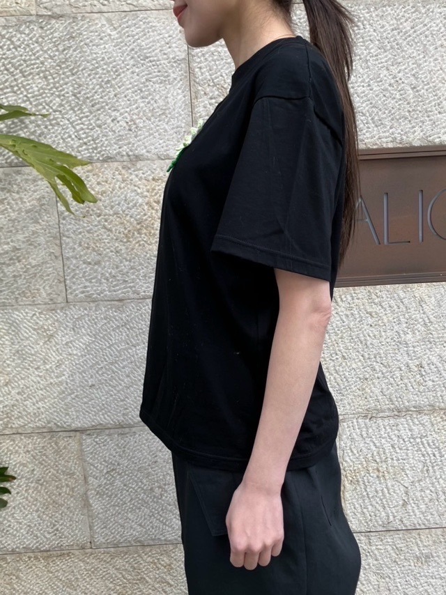 AKANE UTSUNOMIYA アカネ ウツノミヤ 花モチーフTシャツ SAO-FCT50-2009 BLACK/WHITE/BLUE