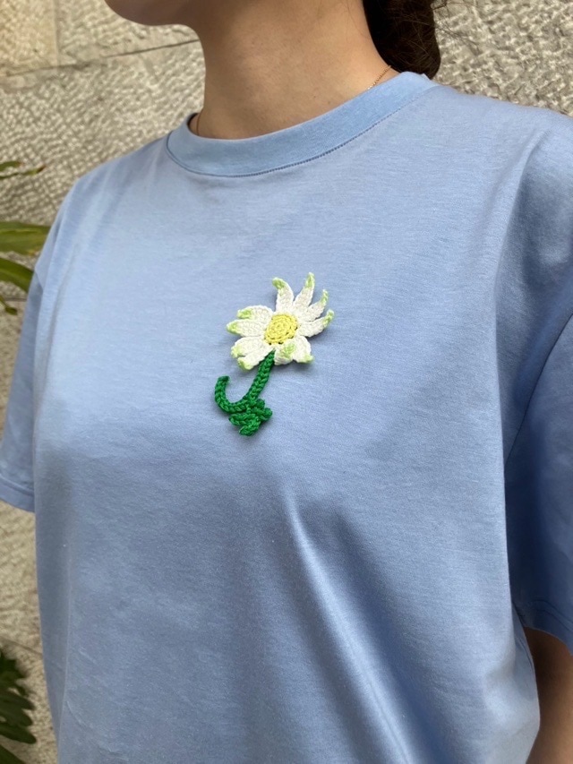 AKANE UTSUNOMIYA アカネ ウツノミヤ 花モチーフTシャツ SAO-FCT50-2009 BLACK/WHITE/BLUE