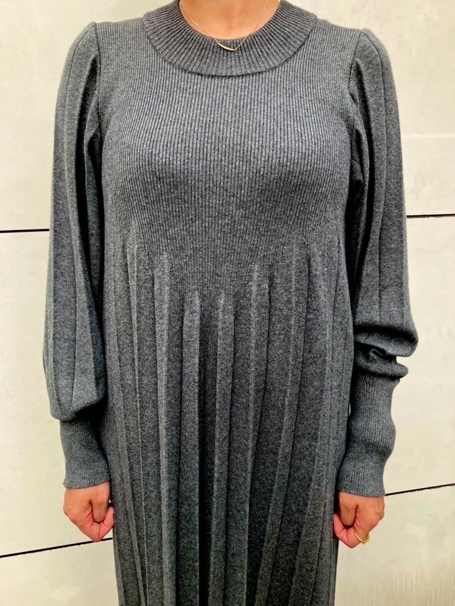 Harikae プリーツニットドレス H0456 ハリカエ GRAY