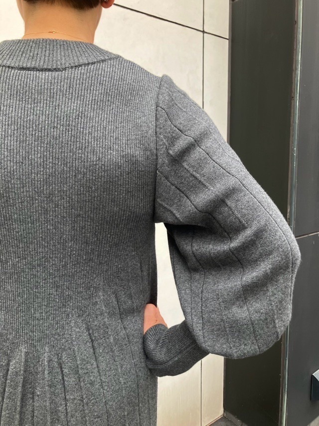 Harikae プリーツニットドレス H0456 ハリカエ GRAY