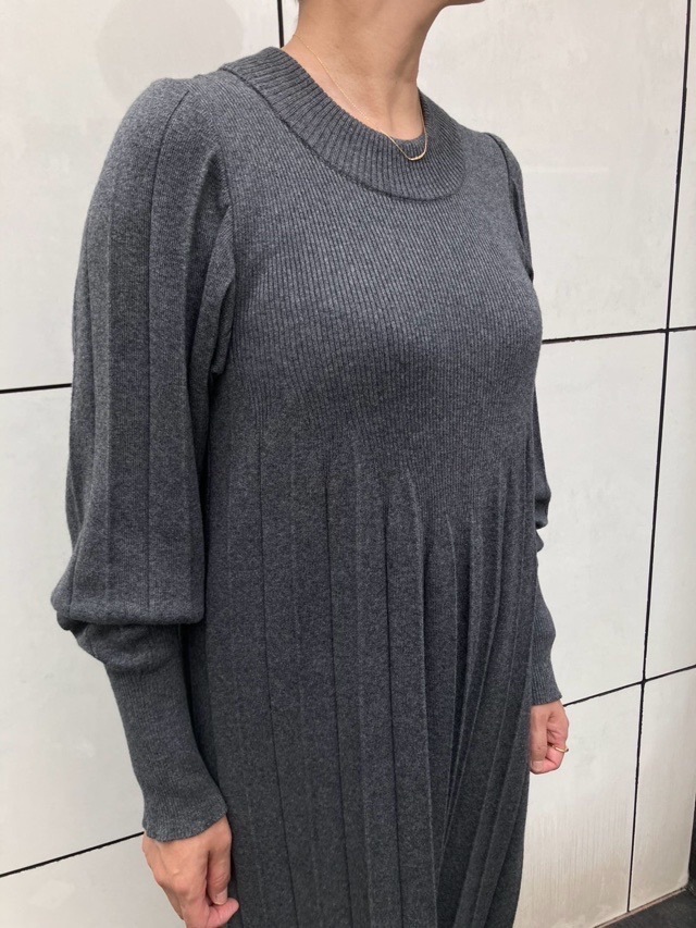 Harikae プリーツニットドレス H0456 ハリカエ GRAY