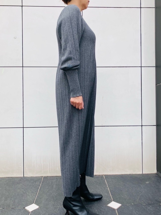 Harikae プリーツニットドレス H0456 ハリカエ GRAY