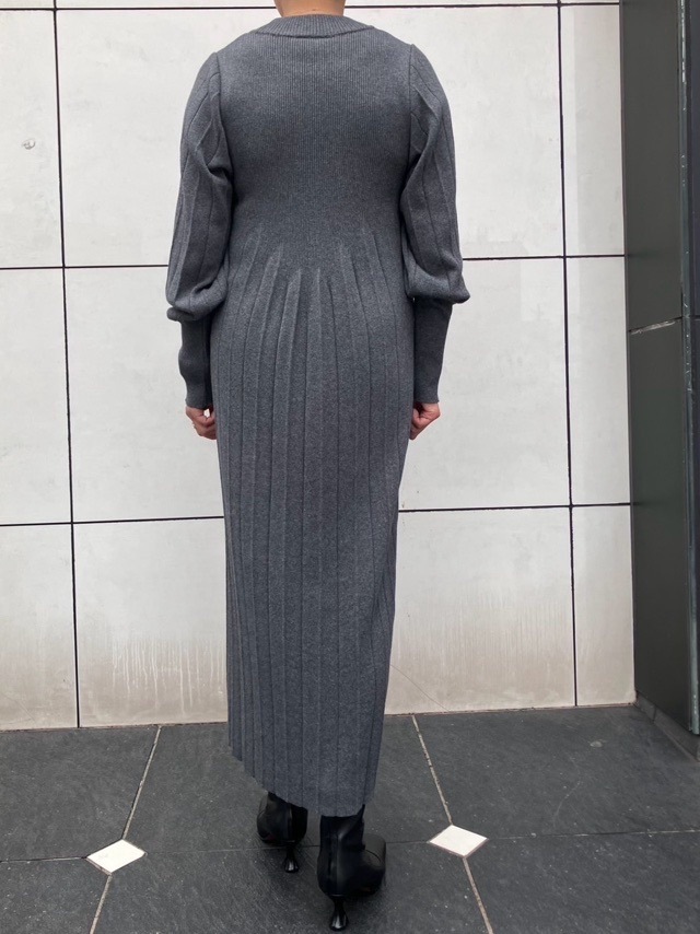 Harikae プリーツニットドレス H0456 ハリカエ GRAY