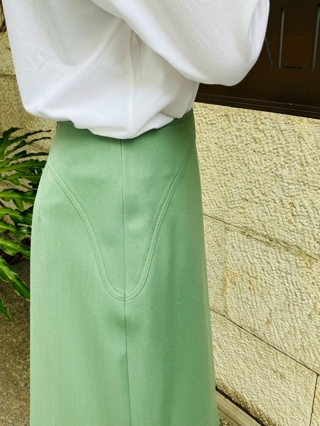 BEATINGHEART  ウール ポリエステル 膝丈スカート GREEN/GRAY/PINK　BS220K2　ビーティングハート