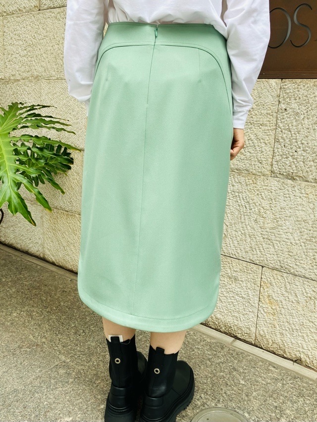 BEATINGHEART  ウール ポリエステル 膝丈スカート GREEN/GRAY/PINK　BS220K2　ビーティングハート