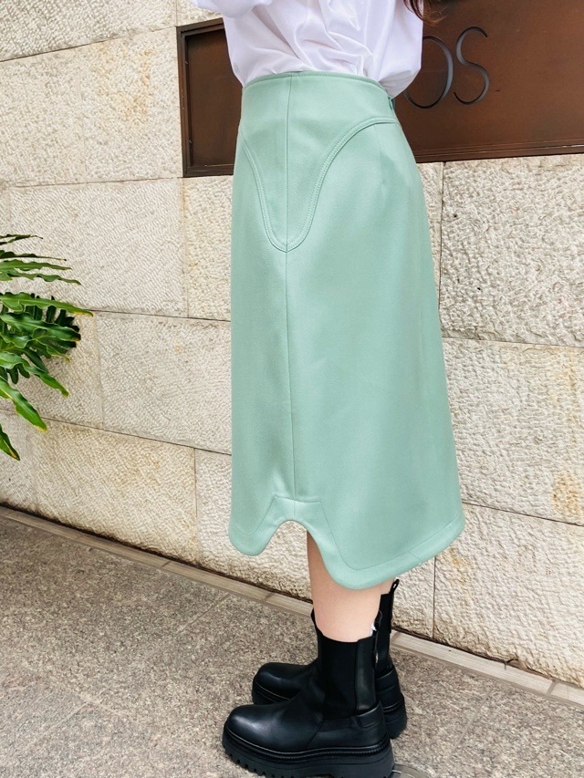 BEATINGHEART  ウール ポリエステル 膝丈スカート GREEN/GRAY/PINK　BS220K2　ビーティングハート