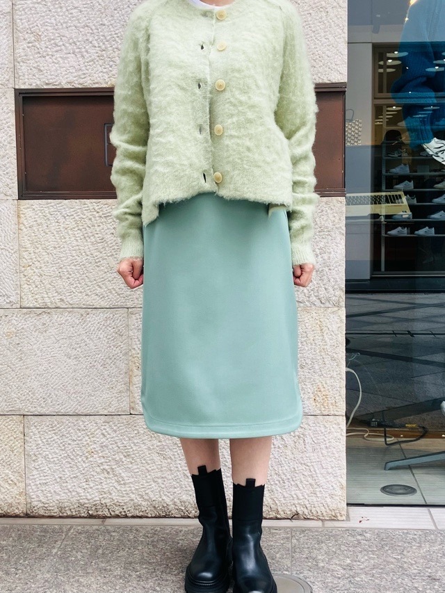 BEATINGHEART  ウール ポリエステル 膝丈スカート GREEN/GRAY/PINK　BS220K2　ビーティングハート