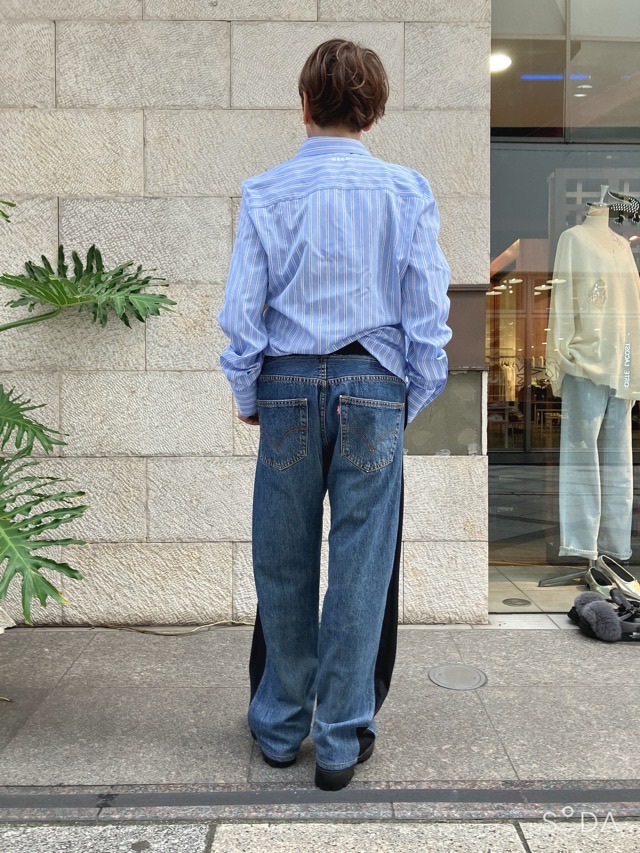 Ezumi エズミ リメイクデニムテーラ-ドパンツ YEAW25PA02 BLACK×INDIGO