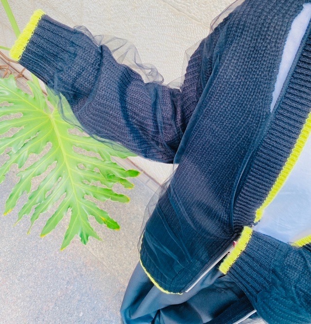 ALUA AILA／アウラアイラ　レイヤードドレープカーディガン ALUA AILA／アウラアイラ レイヤードドレープカーディガン